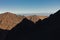 Mountain peaks of High Atlas mountains at sunrise in Toubkal national park, Morocco