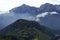 Mountain peaks from Mangart saddle in Slovenia