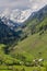 Mountain peaks near village Fusch an der GroÃŸglocknerstrasse in Austria