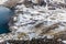 Mountain peaks ridge, lake, Cordillera Real, Bolivia.