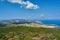 Mountain peaks, rocks and sea on Zakynthos island