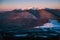 Mountain peaks at sunset, Bieszczady Mountains, Poland