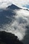 Mountain peaks of Suva Planina at morning covered with clouds