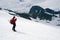 Mountain photographer on glacier