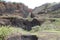 Mountain pierced by the gravel, El Palmar, Buenavista del Norte, Tenerife, Spain