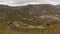 Mountain plateau with forests, lakes and waterfall