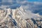 Mountain portrait Birnhorn Saalbach dramatic clouds perfect blue sky light scenic mood