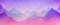 Mountain range background illustration in soft purple pink and blue with white hazy mist in pastel colors