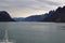 Mountain range in a bay of the Kangerlussuaq fjord Greenland, Denmark