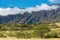 Mountain range with clouds in hawaiian landscape maui