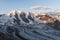 Mountain Range Diavolezza in the Swiss alps, Engadin, Graubunden