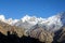 Mountain range in the evening