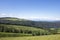 Mountain range and green valley, Jura landscape.