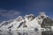 Mountain range on the island near the Antarctic Peninsula sunny