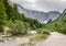Mountain range in Julian Alps in Triglav National Park