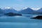 Mountain range and Lake Wakatipu between Queentown and Glenorchy