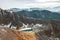 Mountain range landscape in Norway aerial view lake in rocks scandinavian nature