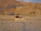 Mountain range meeting the shoreline at Ras-Al-Khaimah 