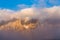 Mountain range of  Mount Costazza in beautiful sunset, Dolomite, Italy