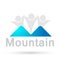 Mountain Range people top blue mount Logo icons symbol logo design on white background