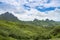 Mountain range view with Pieter Both with beautiful blue cloudy sky in Mauritius.