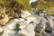 Mountain Rapid River in Italy. Sicily Island, Italy, Alcantara Gorge