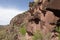 Mountain with red sand stone cliffs