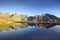 Mountain reflected in a lake in northern Norway
