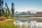 Mountain reflection with grasses in Idaho