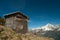 Mountain refuge house in French Alps