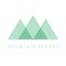 Mountain Resort logo template. Green triangle shape logotype for business or travel company. Vector illustration