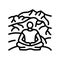mountain retreat taoism line icon vector illustration