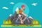 Mountain Ride Bicycle Geek Hipster ycling Travel Nature Lifestyle Concept Planning Summer Vacation Tourism Forest