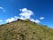 Mountain ridge covered in dry grass at Porezen, Slovenia