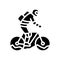mountain riding bike glyph icon vector illustration