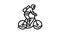 mountain riding bike line icon animation