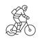 mountain riding bike line icon vector illustration