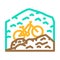 mountain riding color icon vector illustration