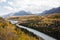 Mountain river in autumn landscape Alaska