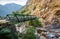 Mountain river bridge in the Himalayan region of Munsiyari Uttarakhand India