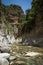 Mountain river gorge near Panta Vrexei in Evritania, Greece