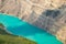 Mountain river landscape. Wild turquoise river in a mountain canyon, top view