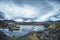 Mountain river in the severe gloomy Icelandic landscape