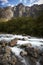 Mountain river skipping over the rocks