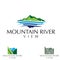 Mountain and river view logo set