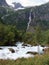 Mountain river and waterfall