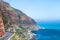 Mountain road along the sea coast, turquoise ocean water seascape, beautiful mountain view landscape, Cape Town, South Africa