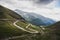 Mountain road in Carpathians, Romanian travel