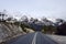 Mountain road leading towards the Sentinel mountain range ange in Southwest Tasmania, Australia