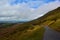 Mountain road and a panoramic view to the hills, Brecon Beacons , Wales, UK